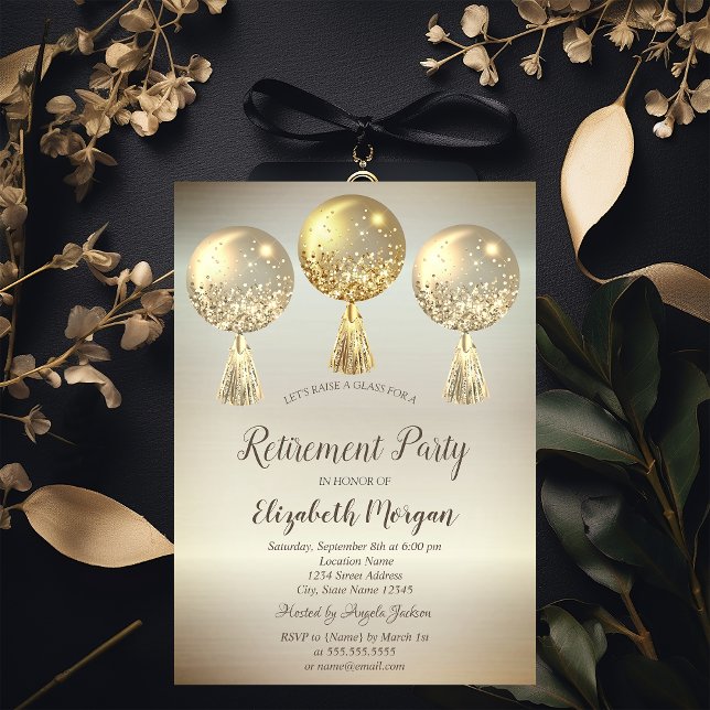 Invitation Lecteurs de Parties scintillant Or de luxe Retrait (Créateur téléchargé)