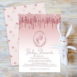 Invitation Lecteurs de Parties scintillant rose Baby shower d