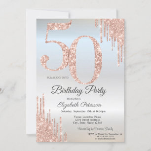 Invitation Lecteurs de Parties scintillant Rose Gold de luxe 