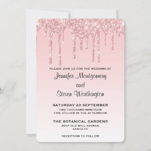 Invitation Lecteurs de Parties scintillant rose Mariage moder