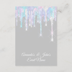 Invitation Lecteurs holographiques Unicorn rose Grey Sweet 16