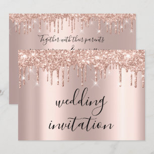 Invitation Lecteurs Mariage d'étincelle noire Rose nuptiale o