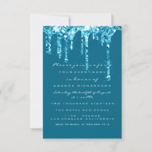 Invitation Lecteurs Parties scintillant Turquoise bleue Douce