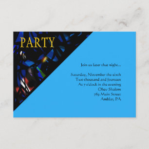 Invitation LECTURE DE LA TORAH Bar Bat mitzvah Party Card