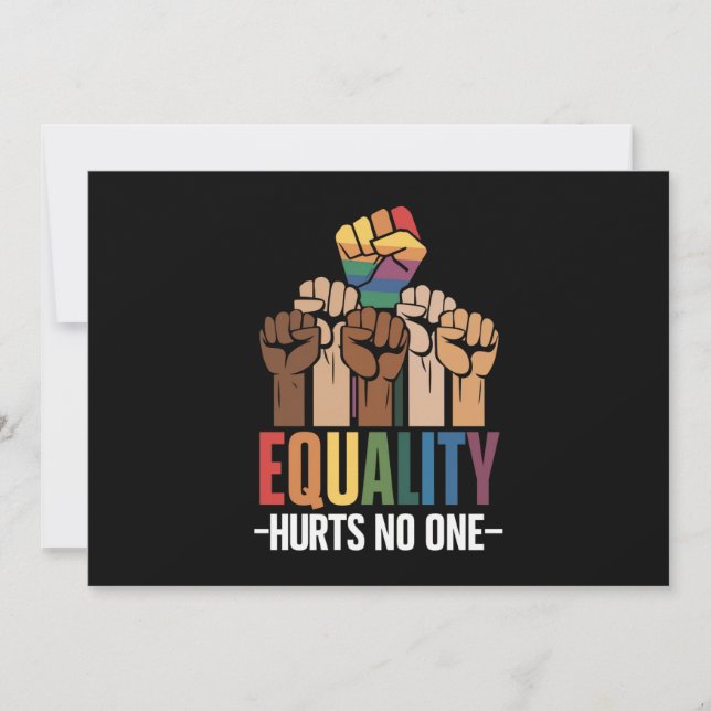Invitation L'égalité ne fait pas mal à personne LGBTQ Pride D (Devant)