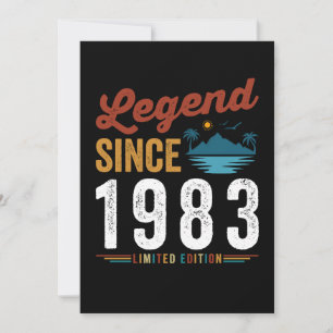 Invitation Légende depuis 1983 Anniversaire Retro Vintage
