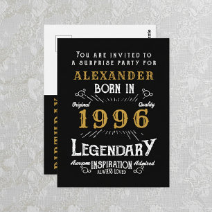 Invitation Légende Or Noir Anniversaire 30 ans 199