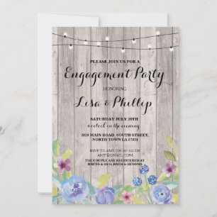 Invitation léger floral de douche rustique de