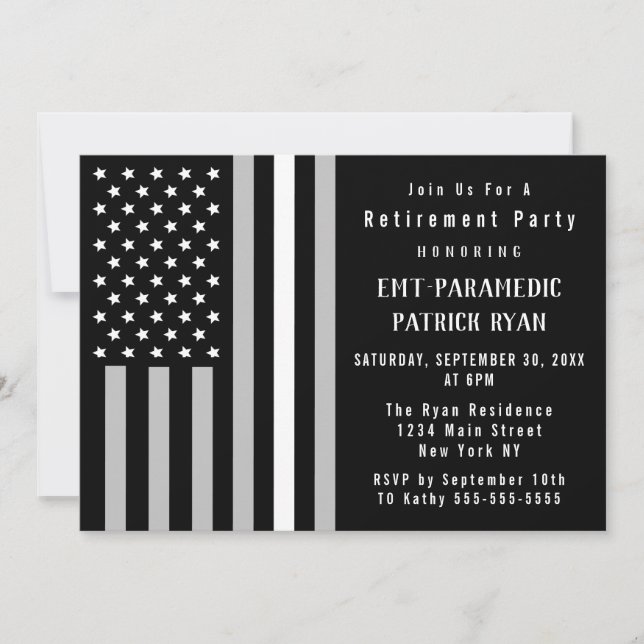 Invitation Légère ligne blanche Parti de la retraite du SGE (Devant)