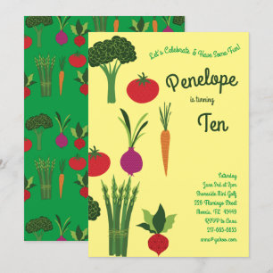 Invitation Légumes de la Anniversaire de enfant de Vegetable