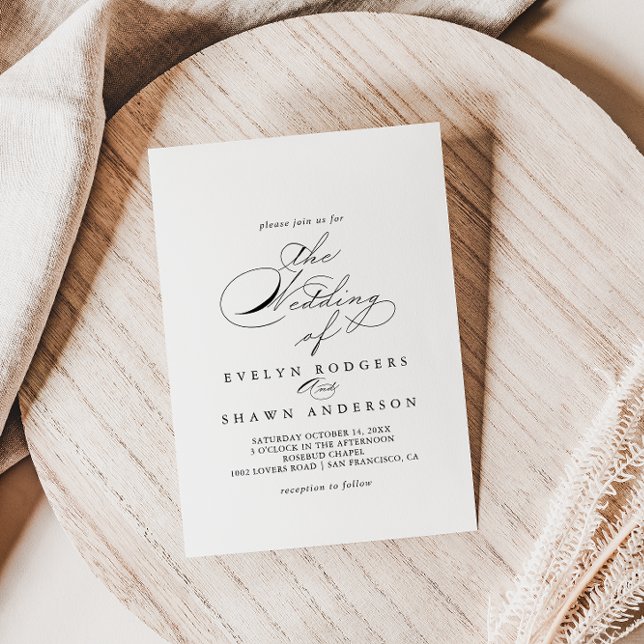 Invitation L'Élégant Mariage De Calligraphie (Créateur téléchargé)
