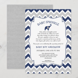 Invitation L'éléphant de la marine, petit bébé, saupoudré de 
