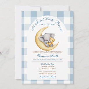 Invitation L'éléphant Little Peanut est en route Baby Shower