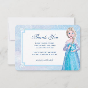 Invitation L'Elsa gelée de Disney Merci d'anniversaire
