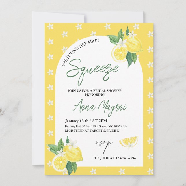 Invitation Lemon a trouvé son grand amour : Baby Shower de ma (Devant)