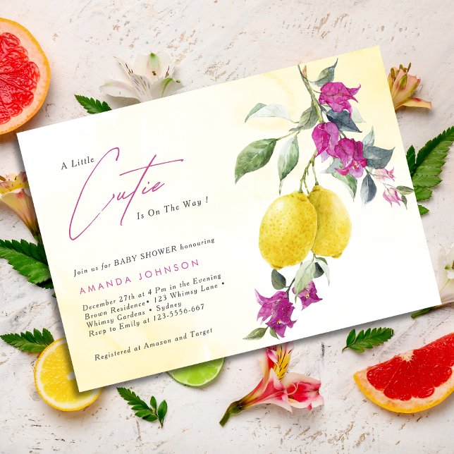Invitation Lemon Citrus Cutie Mama's main Squeeze Baby Shower (Créateur téléchargé)
