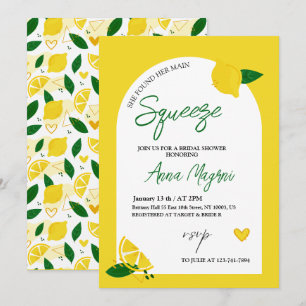 Invitation Lemon Elle A Trouvé Sa Fête des mariées De Squeeze