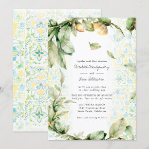 Invitation Lemon Grove  Boho Botanical Mariage