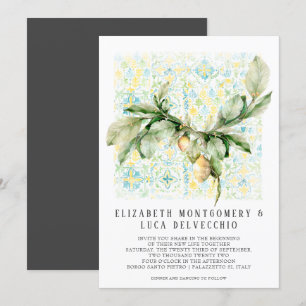 Invitation Lemon Grove italienne   Boho Botanical Mariage