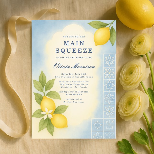 Invitation Lemon Mediterranean Main Squeeze Bridal Shower (Créateur téléchargé)