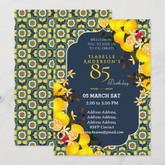 Invitation Lemon Méditerranée Jaune Bleu 85