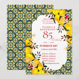 Invitation Lemon Méditerranée Jaune Bleu 85ème