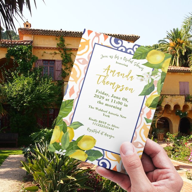 Invitation Lemon Méditerranéen Sa Fête des mariées principale (Créateur téléchargé)