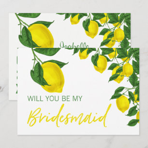 Invitation Lemon Summer Seras-tu ma servante d'honneur