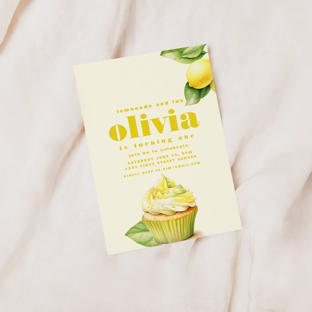 Invitation Lemonade et amusant, un premier anniversaire (Créateur téléchargé)