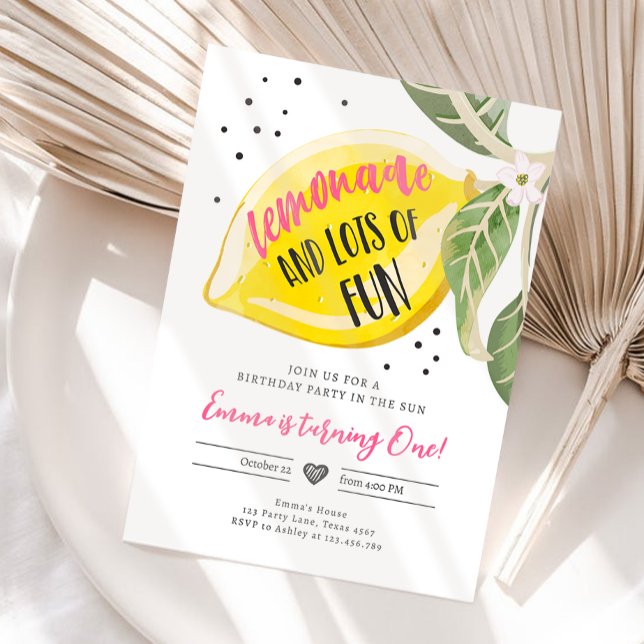 Invitation Lemonade et beaucoup de Fun Lemon Girl Anniversair (Créateur téléchargé)