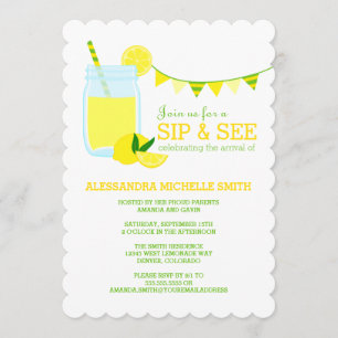 Invitation Lemonade Sip and See Party