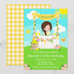 Invitation Lemonade Stand Anniversaire Brown coiffeuse