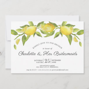 Invitation Lemons Blossom Green Bridesmaids Brunch