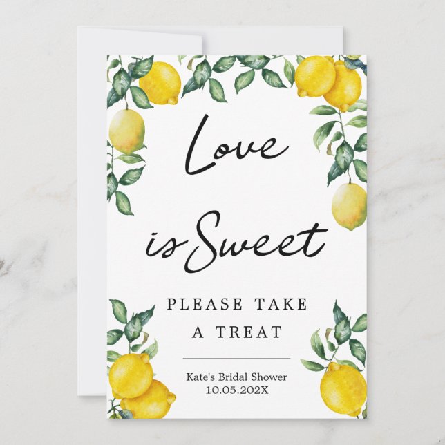 Invitation Lemons Love est doux prendre un signe de faveur gâ (Devant)