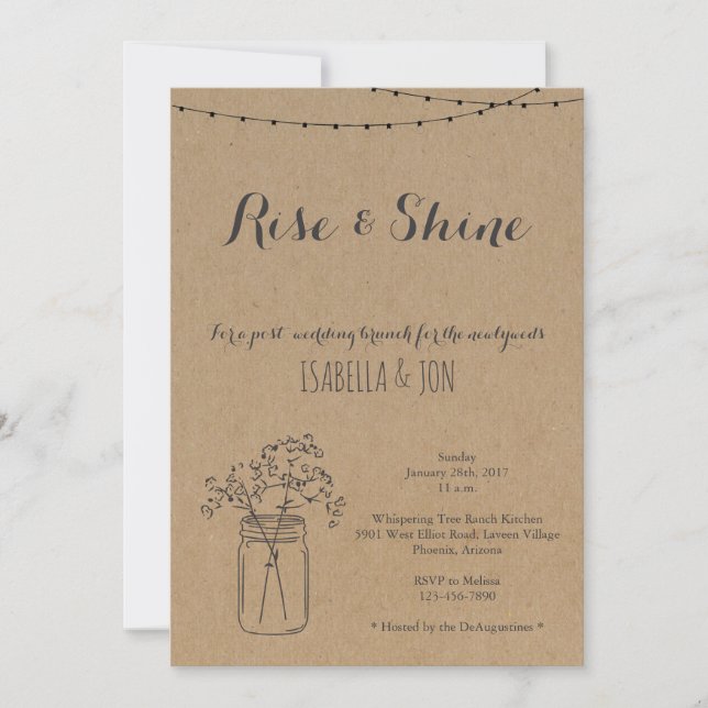 Invitation Lendemain de mariage petit-déjeuner Brunch Kraft B (Devant)