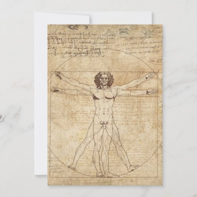Invitation Leonardo Da Vinci L'Homme Vitruvien (Devant)