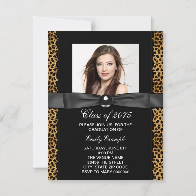 Invitation Leopard - Annonces de graduation photo (Devant)