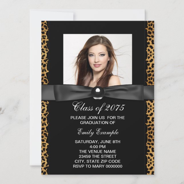 Invitation Leopard - Annonces de graduation photo (Devant)