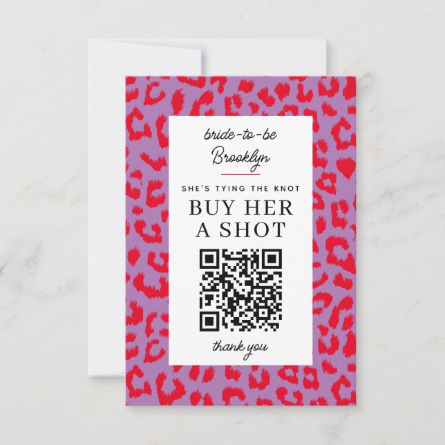 Invitation Léopard Bachelorette Party Acheter un paiement QR  (Devant)