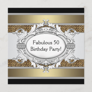 Invitation Leopard Fabulous 50e Fête des femmes 50e Anniversa