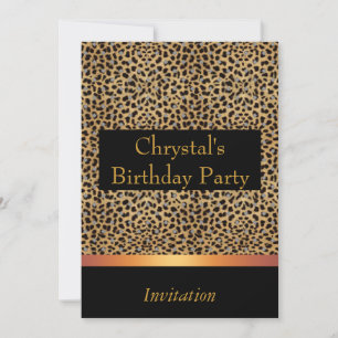Invitation Leopard Print Invite Birthday Party