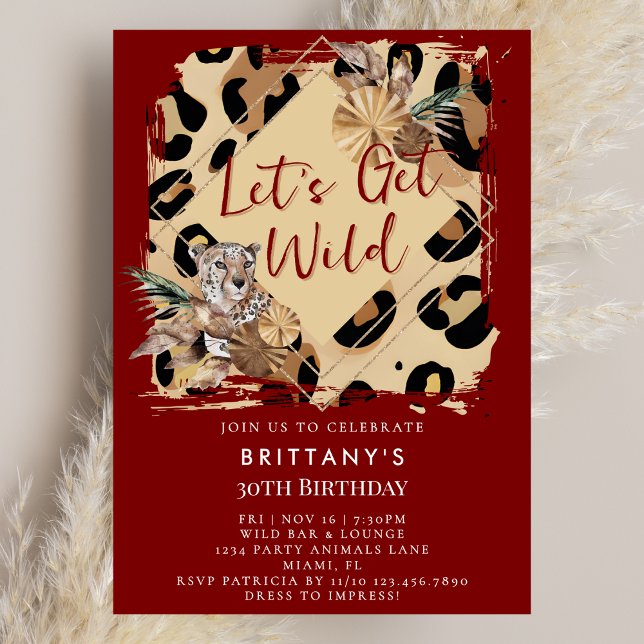 Invitation Leopard Print Party Animal Wild Jungle Birthday (Créateur téléchargé)
