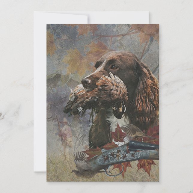 Invitation L'Epagneul Sprocker, art de chien de chasse (Devant)