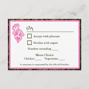 Invitation l'épousant faite sur commande rose de