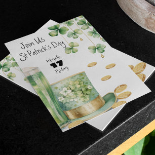 Invitation Leprechaun Casquette et Green Beer St Patrick's Da