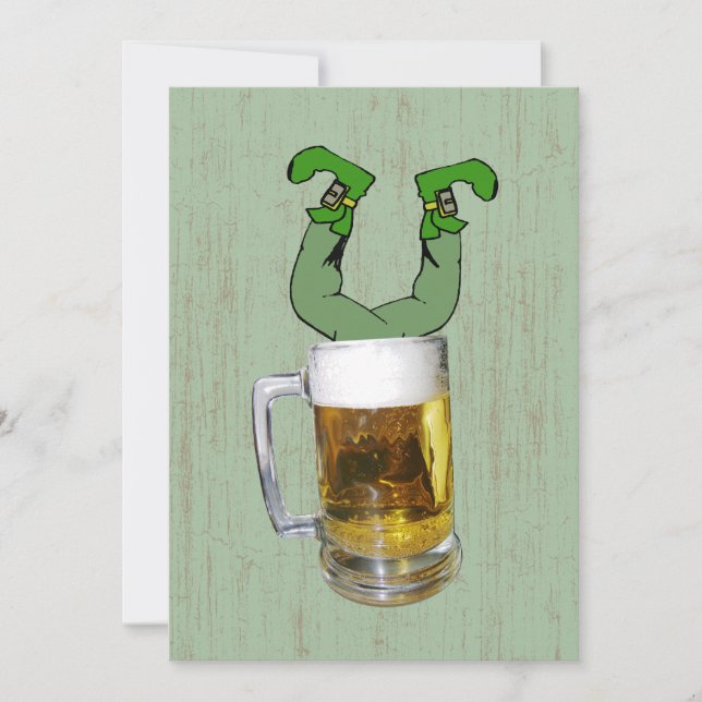 Invitation Leprechaun dans la fête de la bière (Devant)