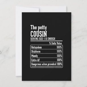 Invitation L'équipage de Cousin Faits nutritionnels Le petit 
