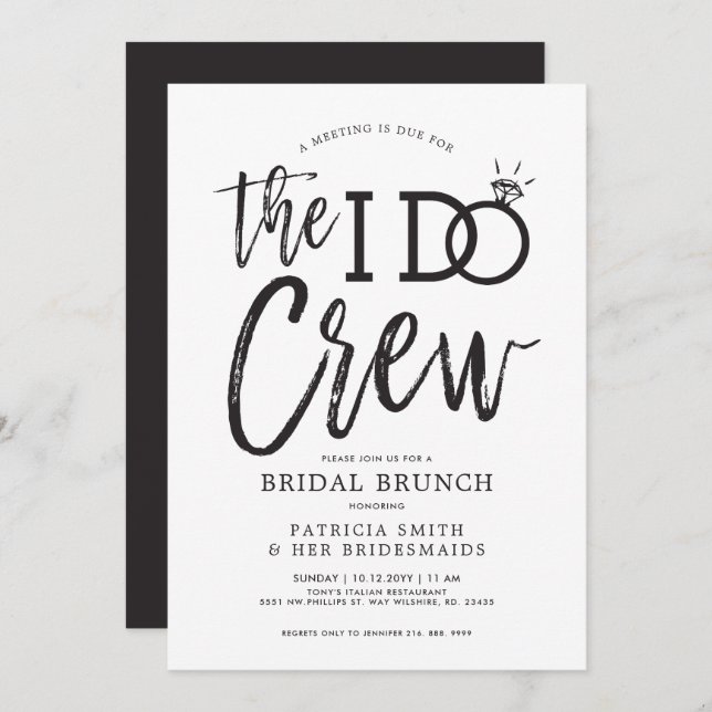 Invitation L'équipage I Do | Bridal Brunch Party (Devant / Derrière)