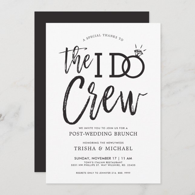 Invitation L'équipage I Do | Brunch Mariage (Devant / Derrière)