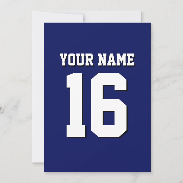 Invitation L'équipe de Jersey de sports Blue Navy (Devant)